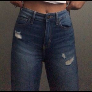 hollister ripped high rise super skinny jeans